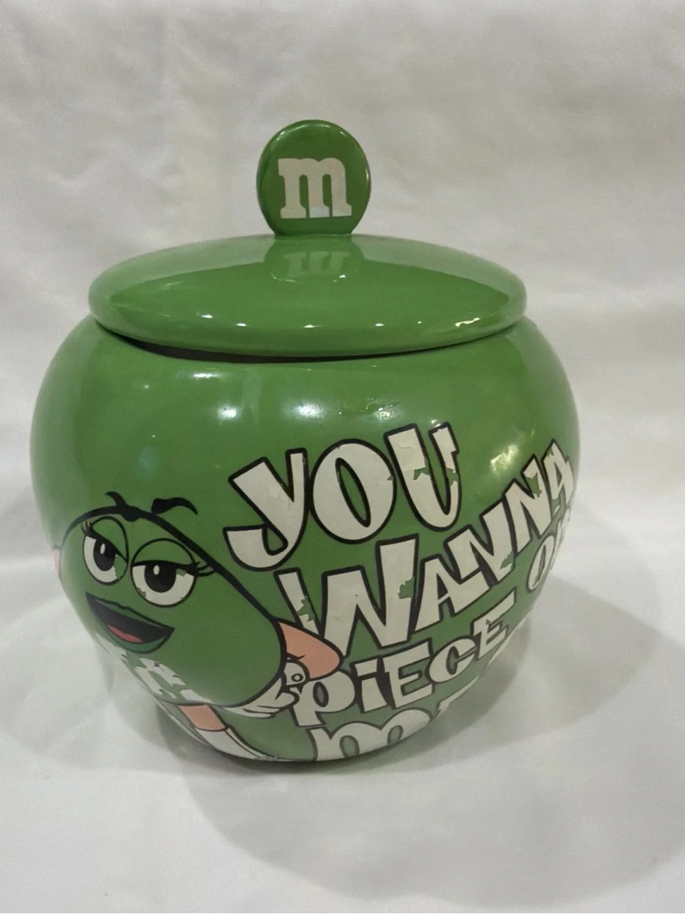 M&M'S Green Character Ceramic Candy Jar with Lid